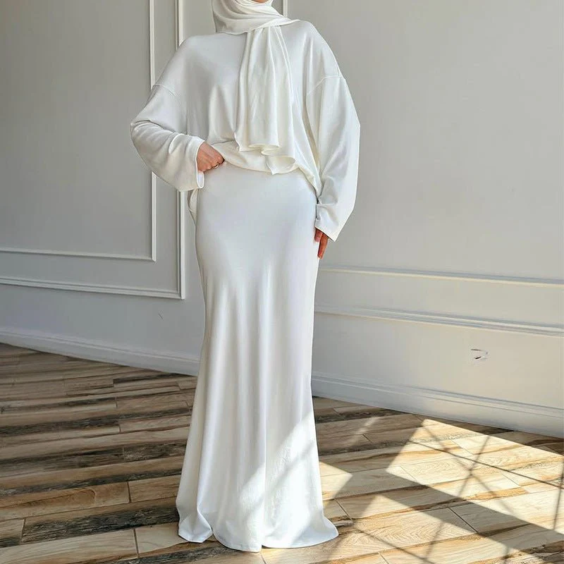 Two-Piece Modest Set with Attached Hijab (MS381) - Image 21