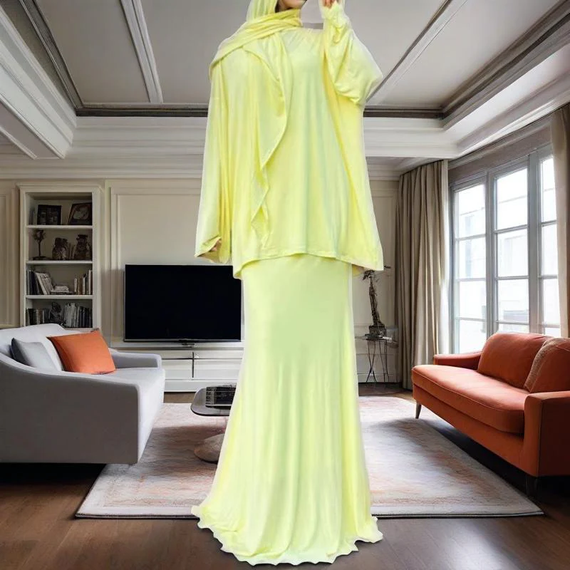 Two-Piece Modest Set with Attached Hijab (MS381) - Image 8