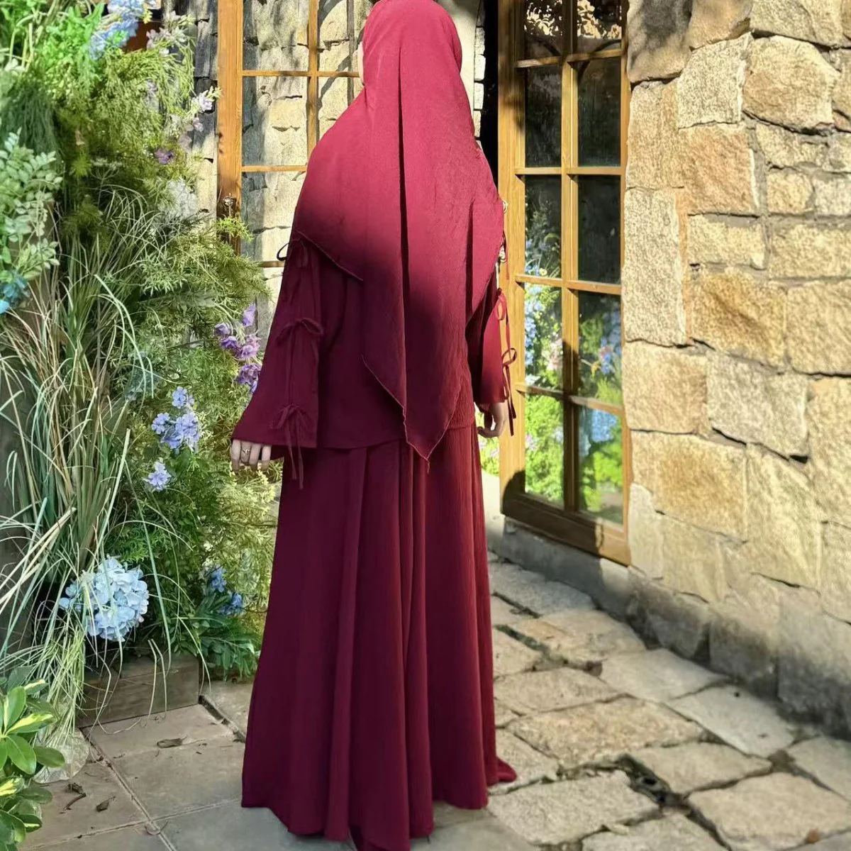 Two-Piece Tunic & Maxi Skirt Set with Pockets (MS379) - Image 12