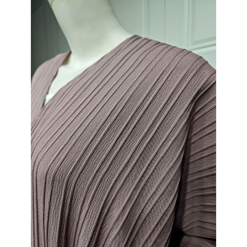 V-Neck Abaya Cardigan Robe | Bat Sleeve Kimono Cover-Up With Pearl Buttons (MOA226) - Image 19