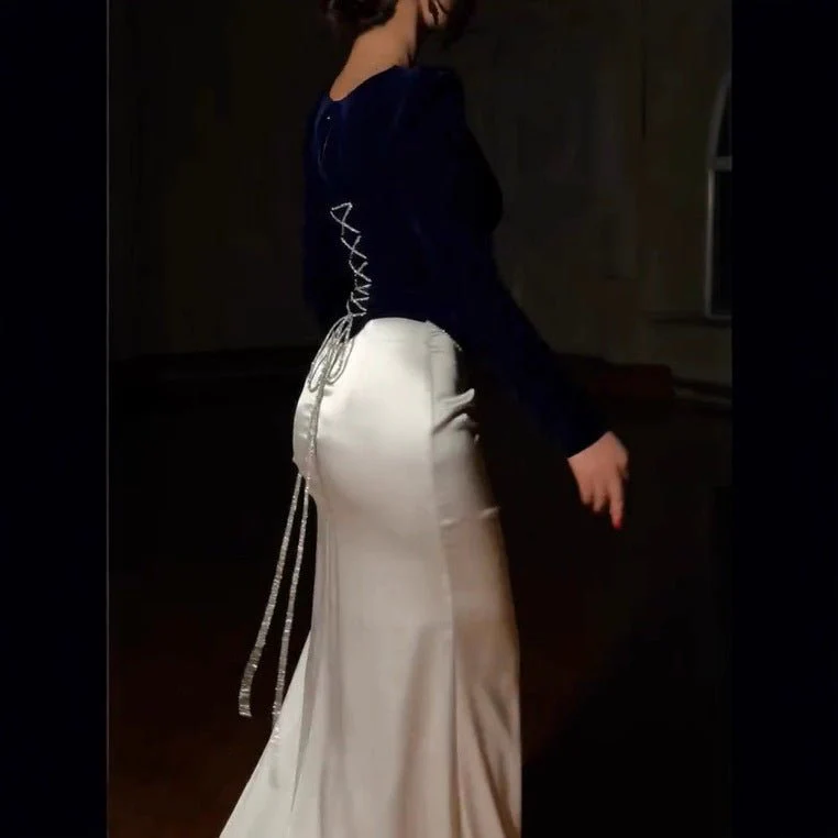Velvet & Satin Two-Piece Evening Set(MS281) - Image 3