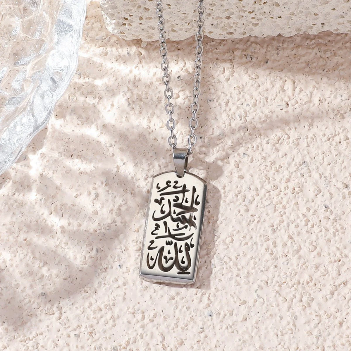 Versatile high-end letter rectangular pendant necklace（MAC228）(WITH GIFT BOX) - Image 3