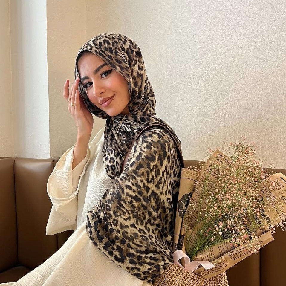 Versatile Leopard Print Fashionable Hijab (MH164) - Image 2