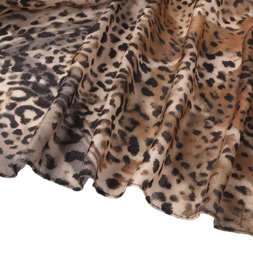 Versatile Leopard Print Fashionable Hijab (MH164) - Image 5