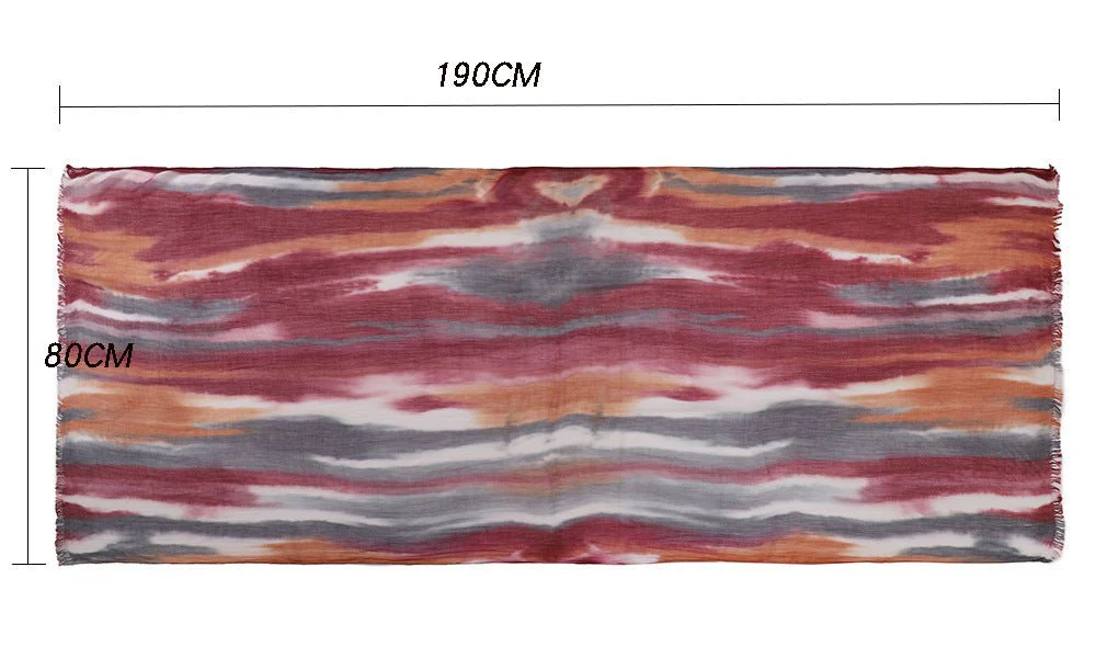 Versatile Printed Striped Pleated Shawl Hijab (MH180) - Image 12