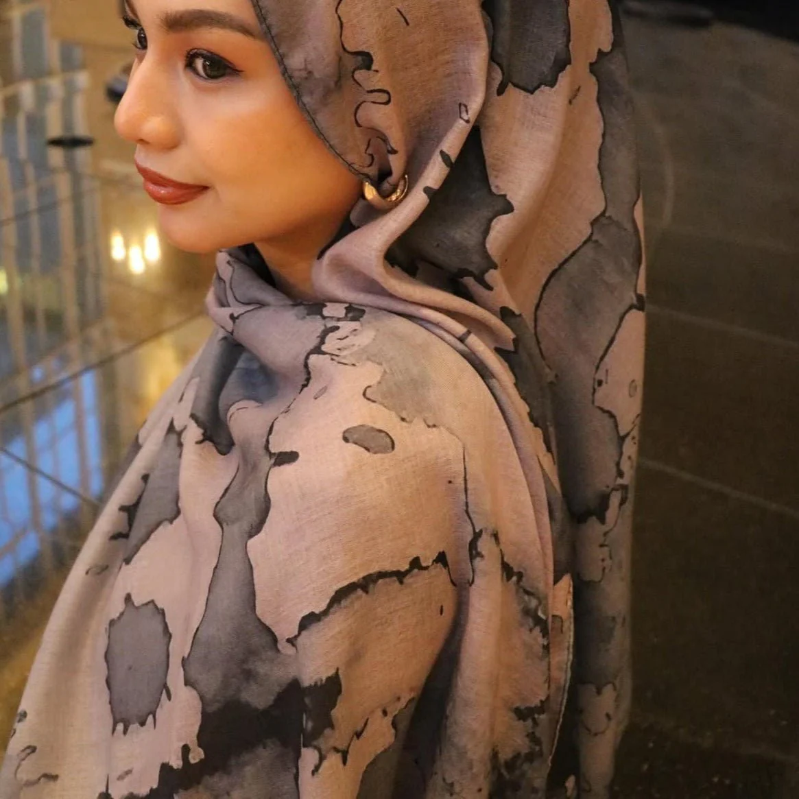 Versatile Watercolor Print Headscarf Hijab Collection (MH166) - Image 10