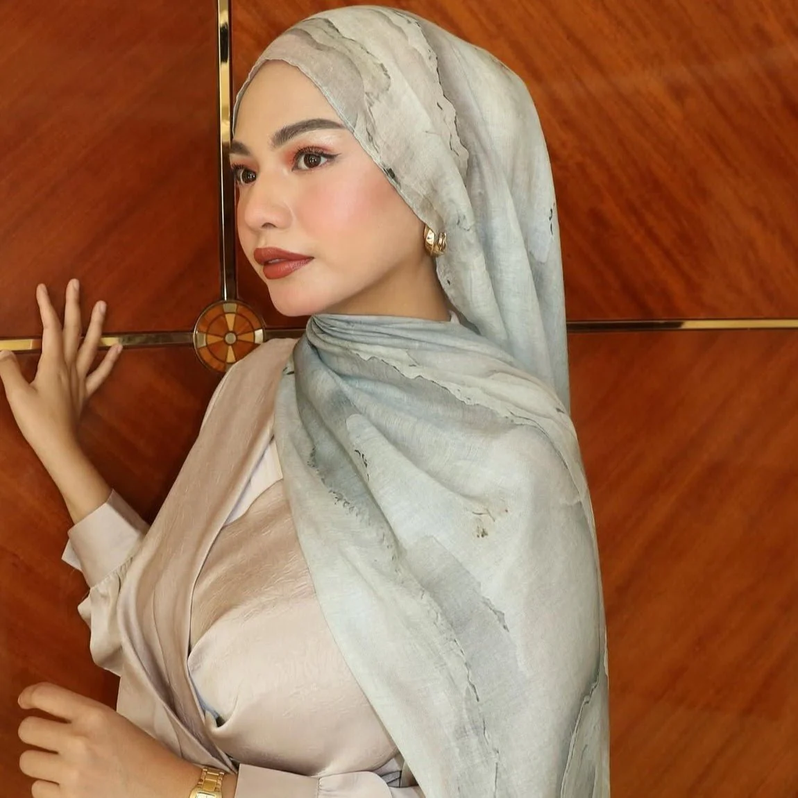 Versatile Watercolor Print Headscarf Hijab Collection (MH166) - Image 8