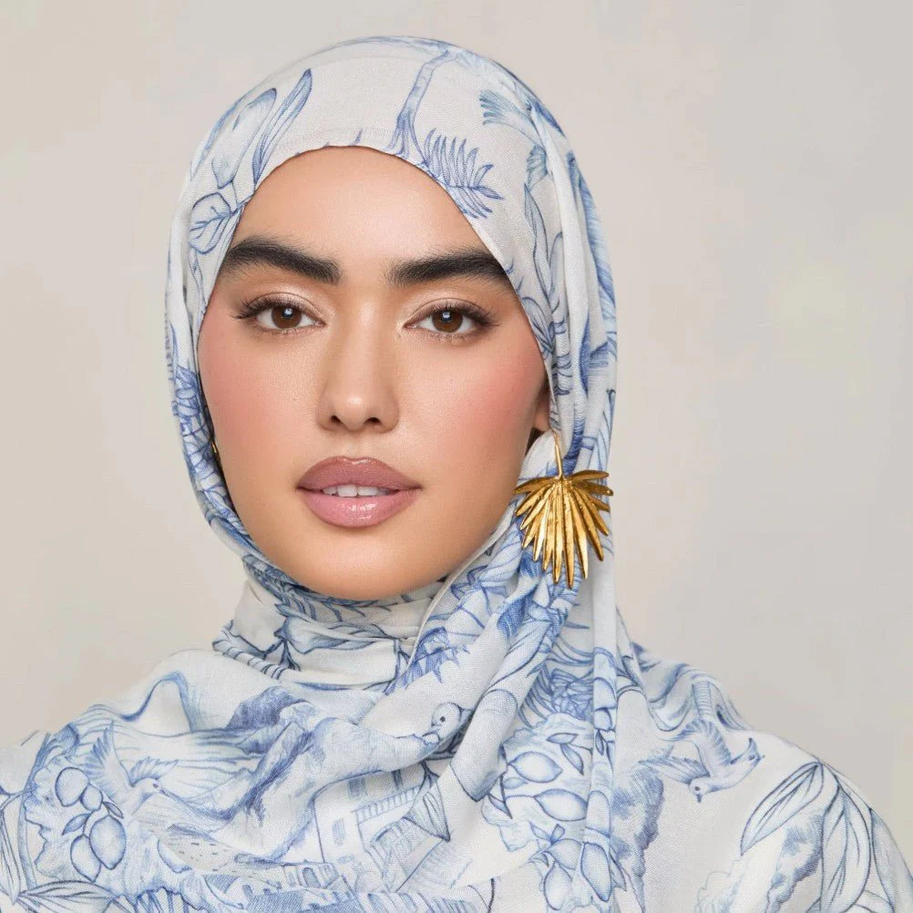 Versatile Watercolor Print Headscarf Soft Breathable Hijab (MH165) - Image 3