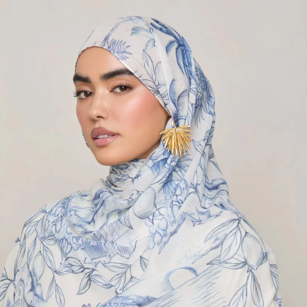 Versatile Watercolor Print Headscarf Soft Breathable Hijab (MH165) - Image 4