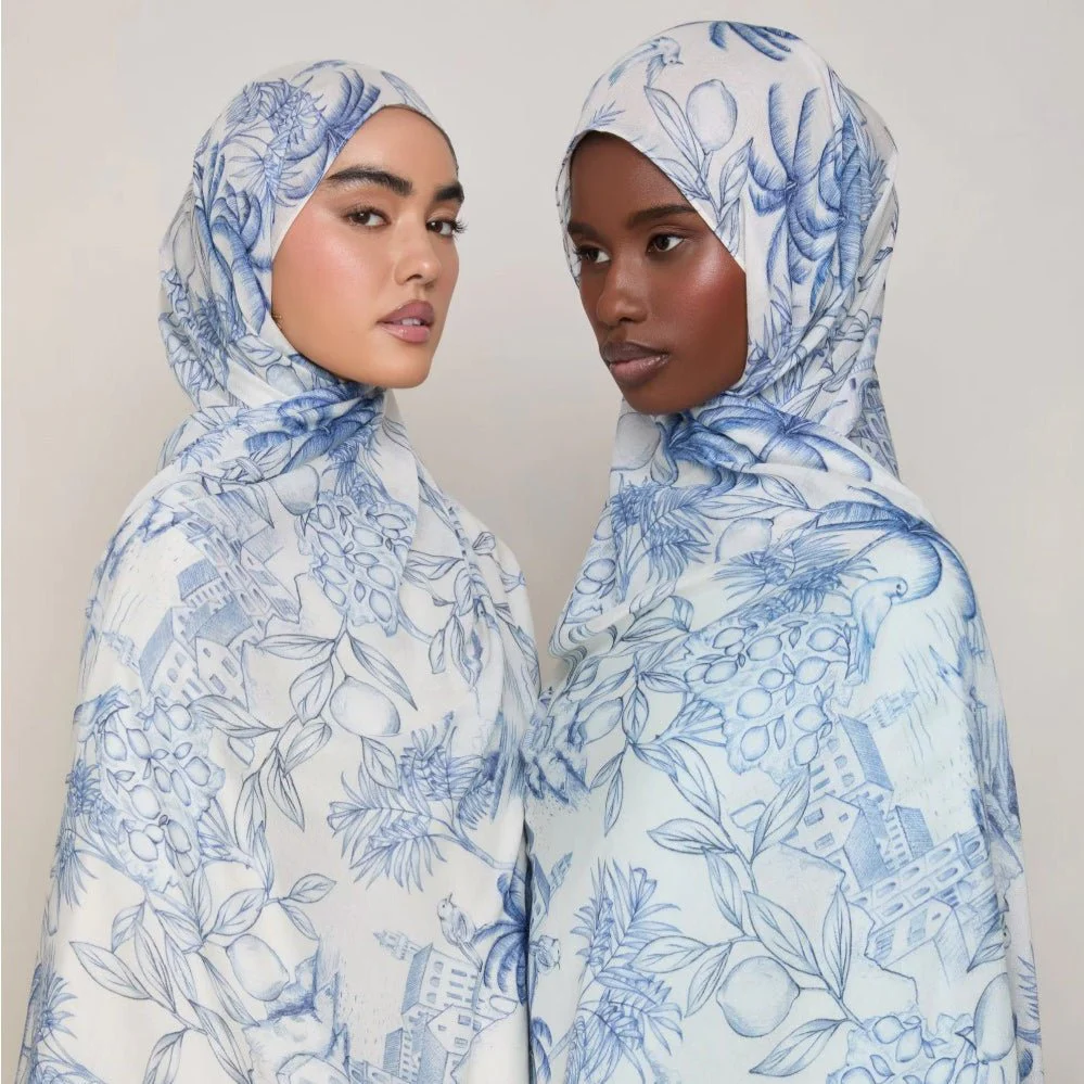 Versatile Watercolor Print Headscarf Soft Breathable Hijab (MH165) - Image 6