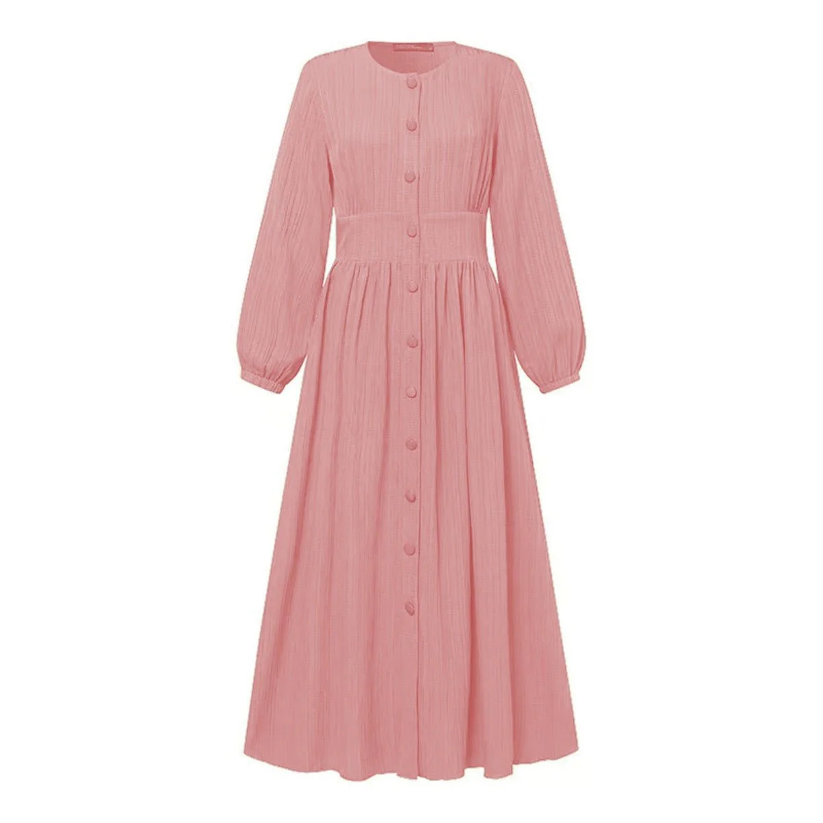 Vintage Button-Front Abaya Dress | Long Sleeve Modest Robe (MA256) - Image 10