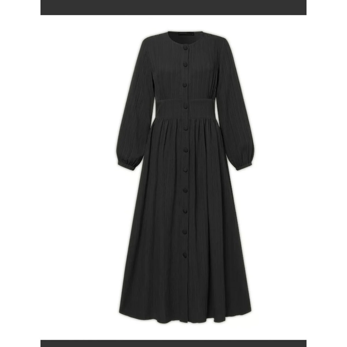 Vintage Button-Front Abaya Dress | Long Sleeve Modest Robe (MA256) - Image 13