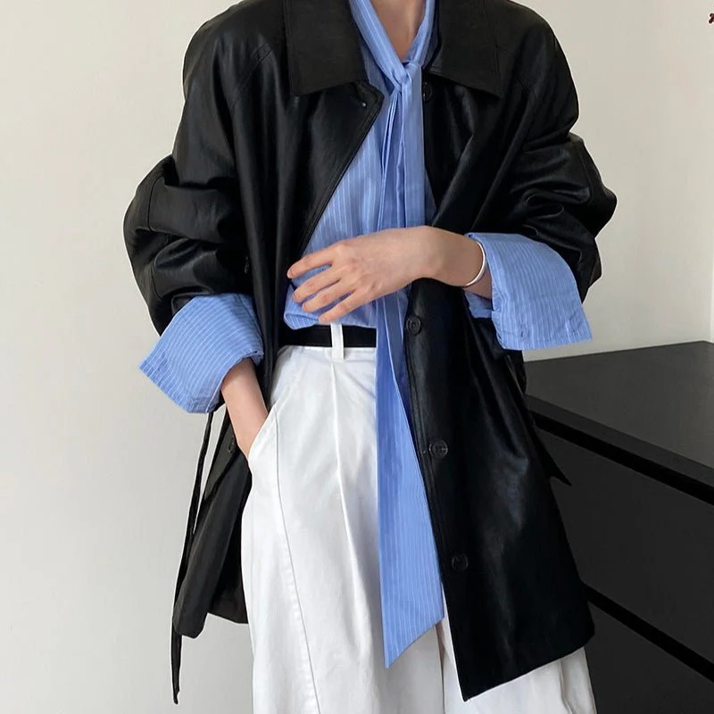 Vintage Faux Leather Jacket (MS149) - Image 12