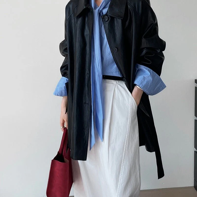 Vintage Faux Leather Jacket (MS149) - Image 13