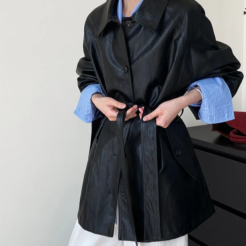 Vintage Faux Leather Jacket (MS149) - Image 14