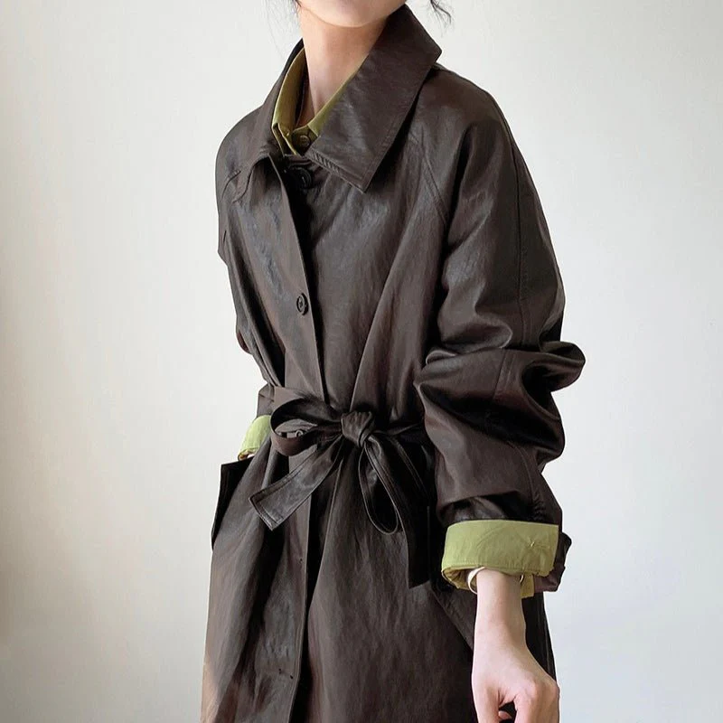 Vintage Faux Leather Jacket (MS149) - Image 2