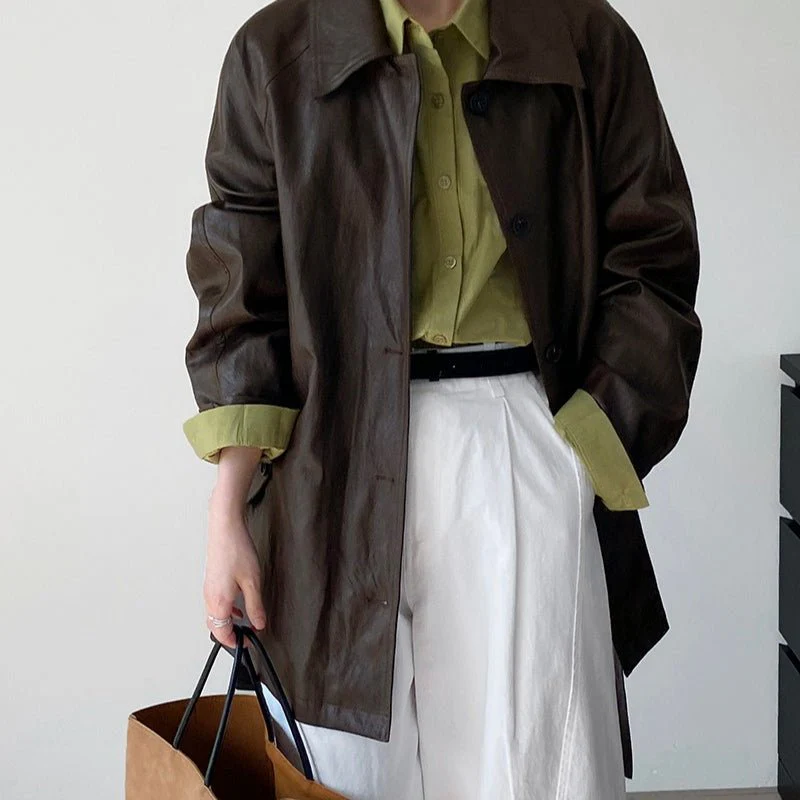 Vintage Faux Leather Jacket (MS149) - Image 3