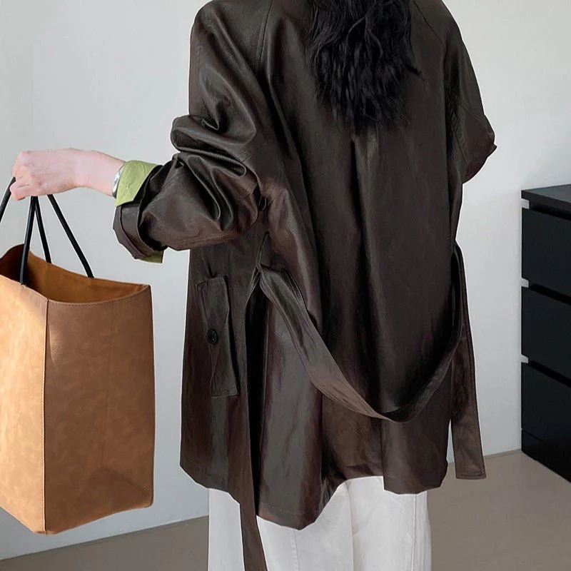 Vintage Faux Leather Jacket (MS149) - Image 6