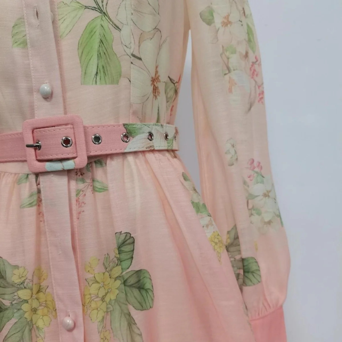 Vintage Floral Print Dress with Ruffle Collar(MS357) - Image 10