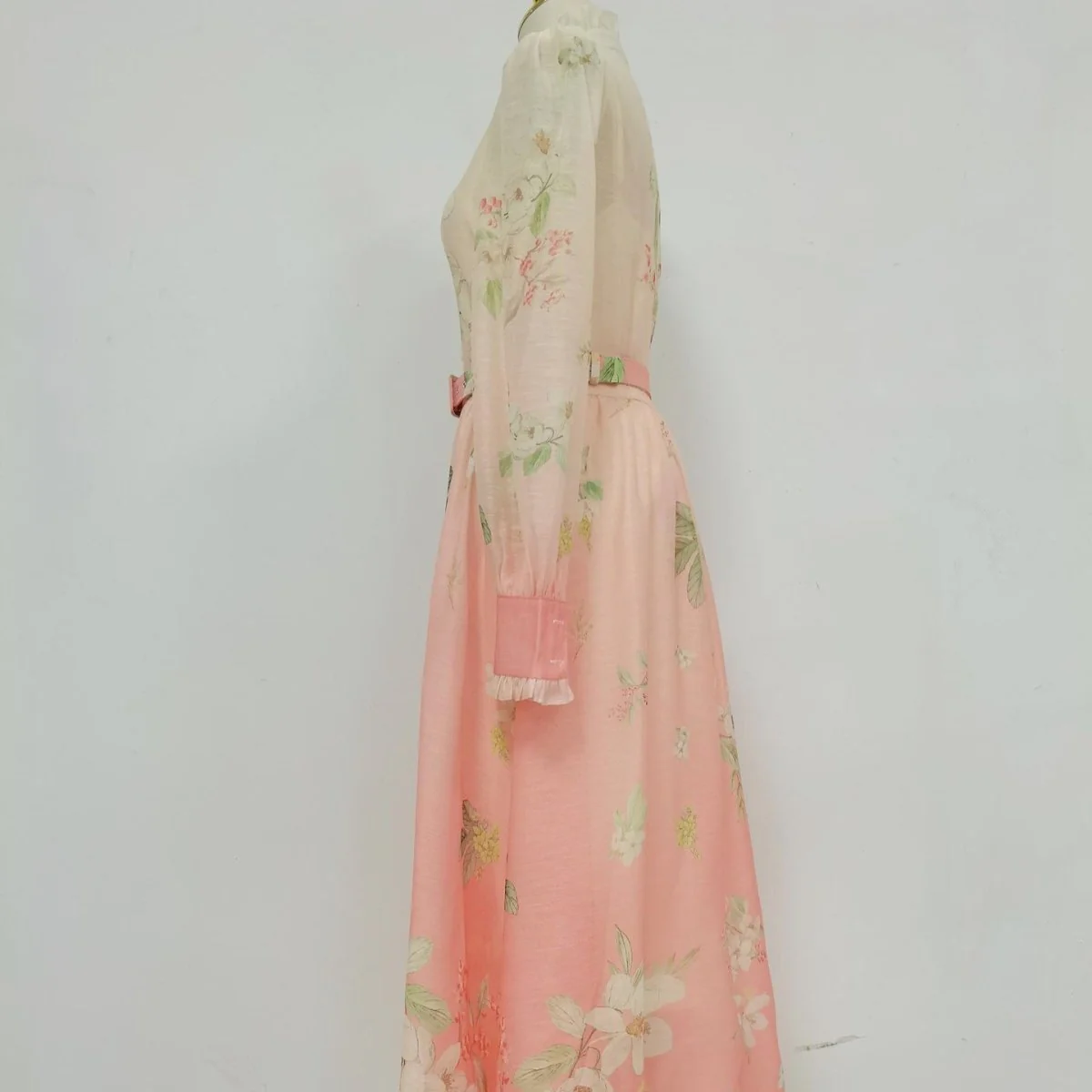 Vintage Floral Print Dress with Ruffle Collar(MS357) - Image 5