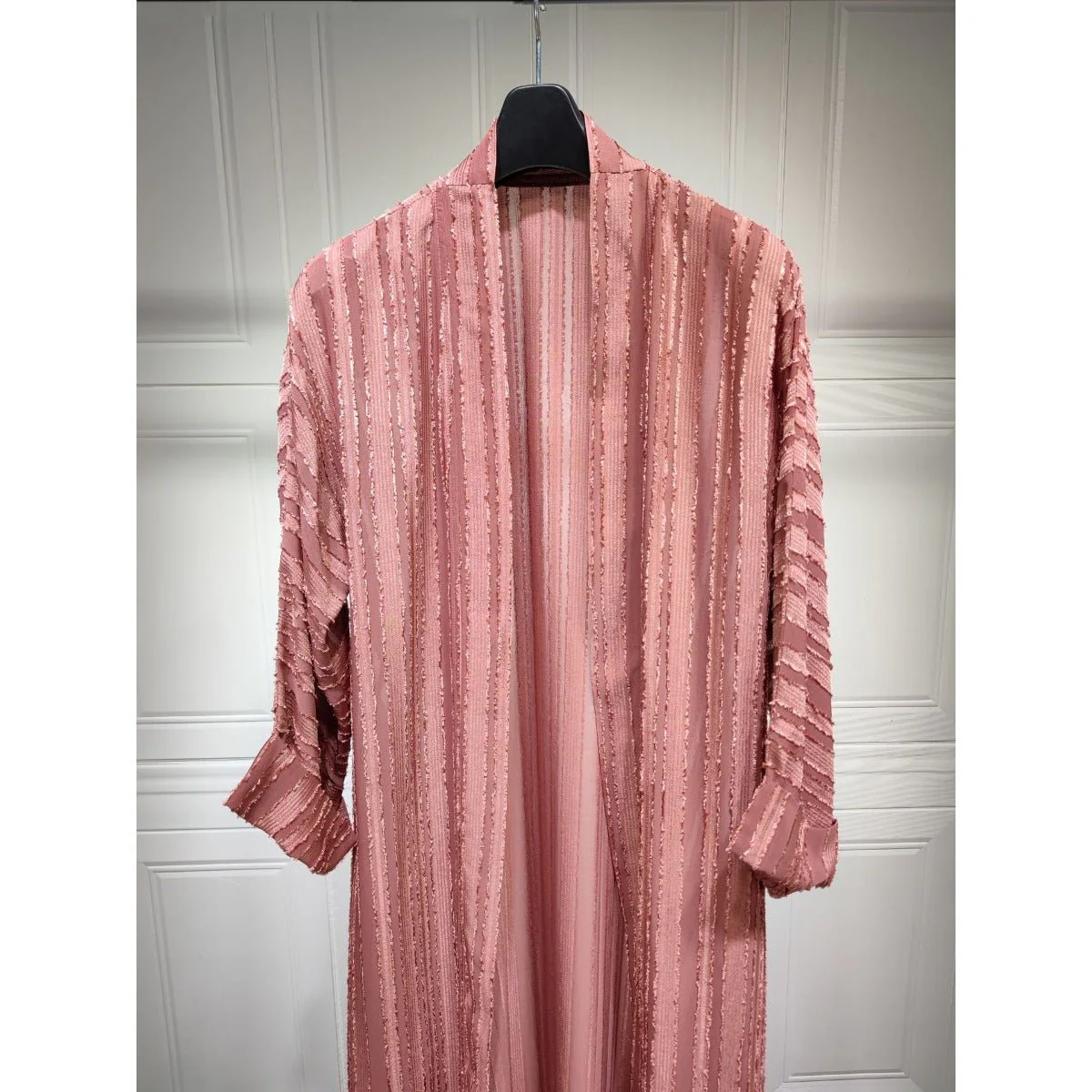Vintage Knitted Cardigan Abaya | Modest Longline Open Front Jacket for Women (MOA217) - Image 19