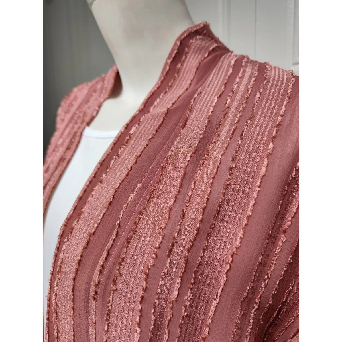 Vintage Knitted Cardigan Abaya | Modest Longline Open Front Jacket for Women (MOA217) - Image 20