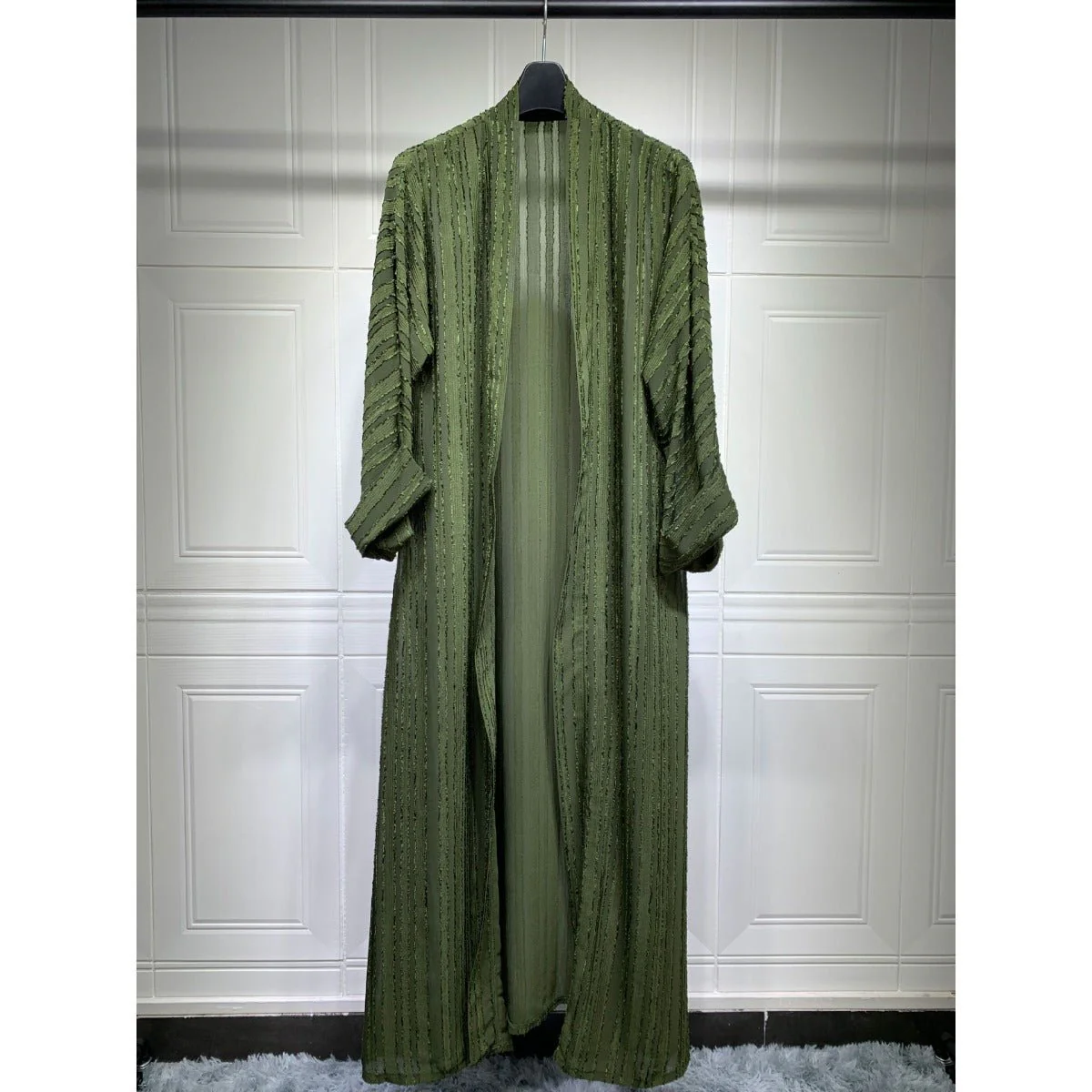 Vintage Knitted Cardigan Abaya | Modest Longline Open Front Jacket for Women (MOA217) - Image 24