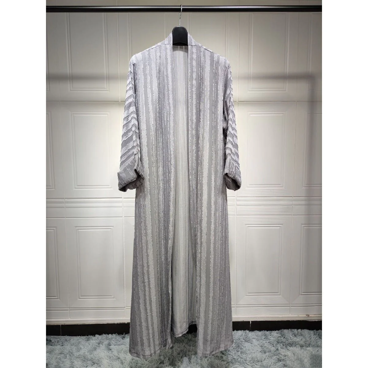 Vintage Knitted Cardigan Abaya | Modest Longline Open Front Jacket for Women (MOA217) - Image 29
