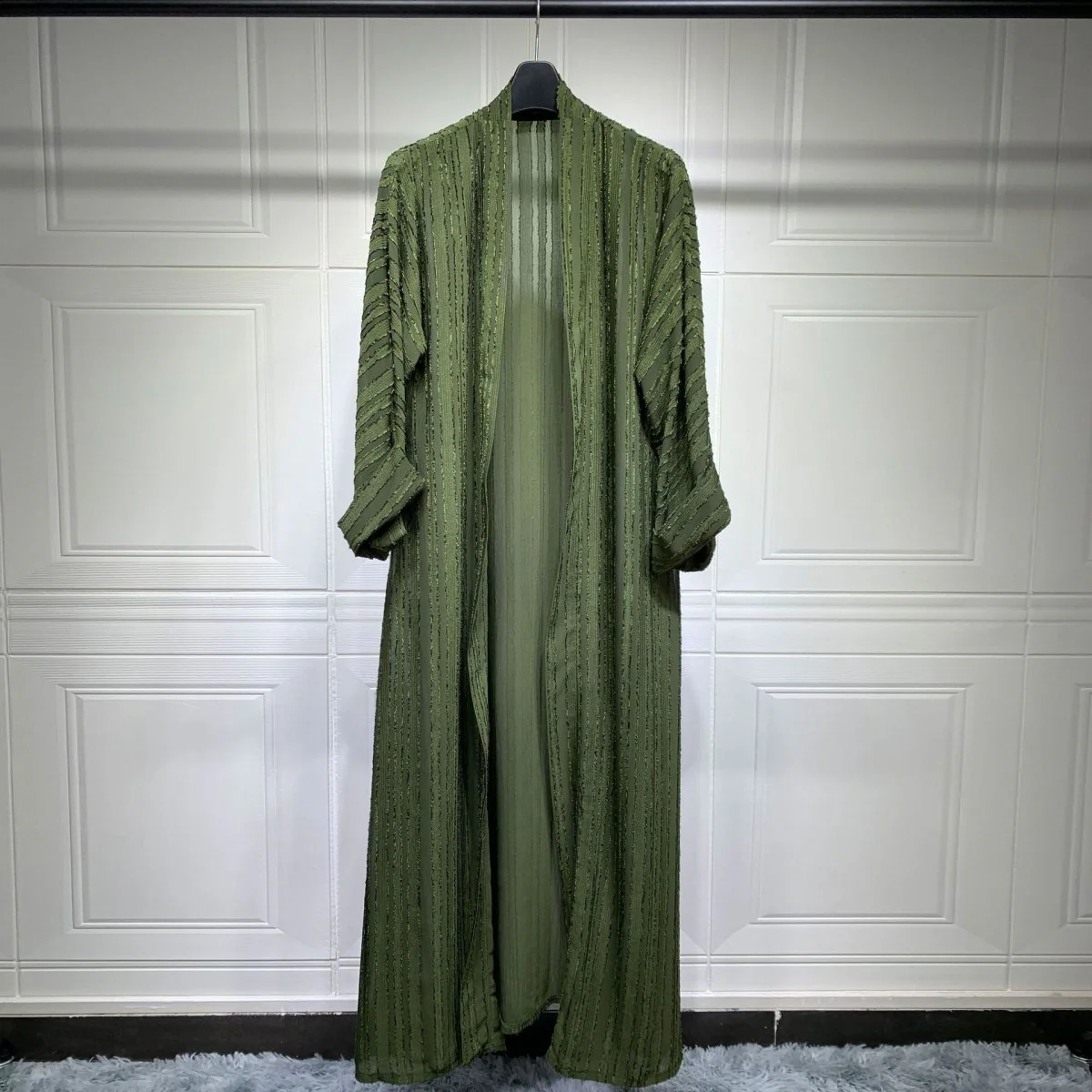 Vintage Knitted Cardigan Abaya | Modest Longline Open Front Jacket for Women (MOA217) - Image 31