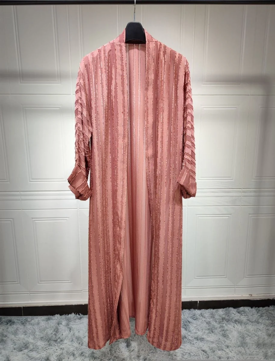 Vintage Knitted Cardigan Abaya | Modest Longline Open Front Jacket for Women (MOA217) - Image 34