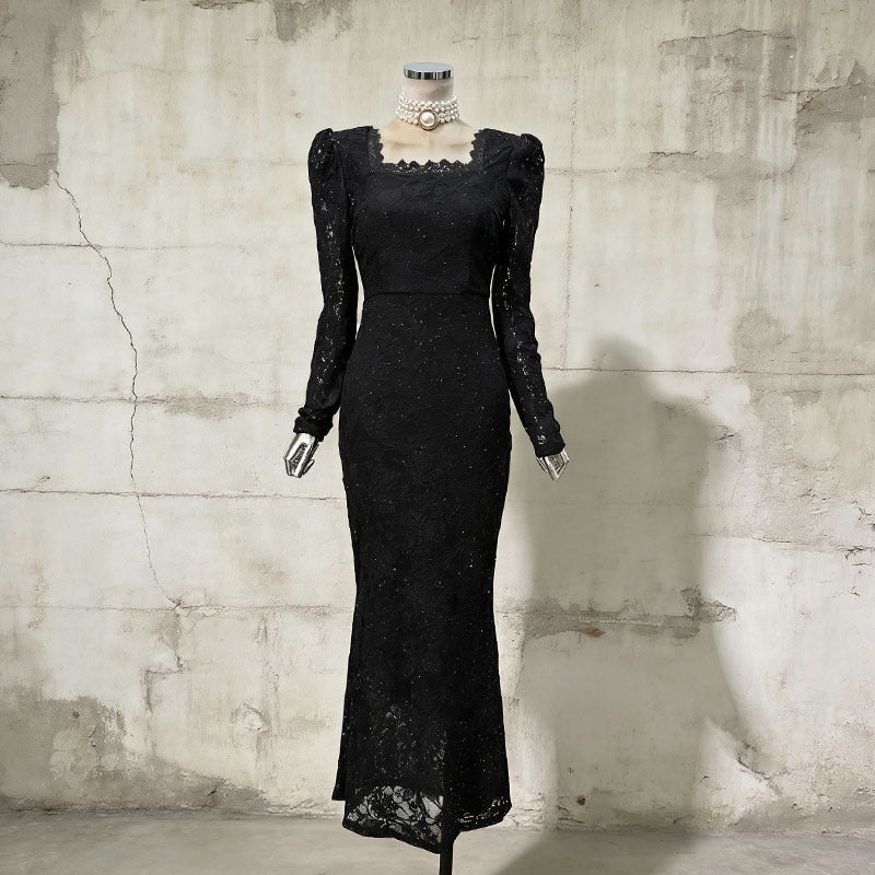 Vintage Lace Fishtail Dress (MS394) - Image 3