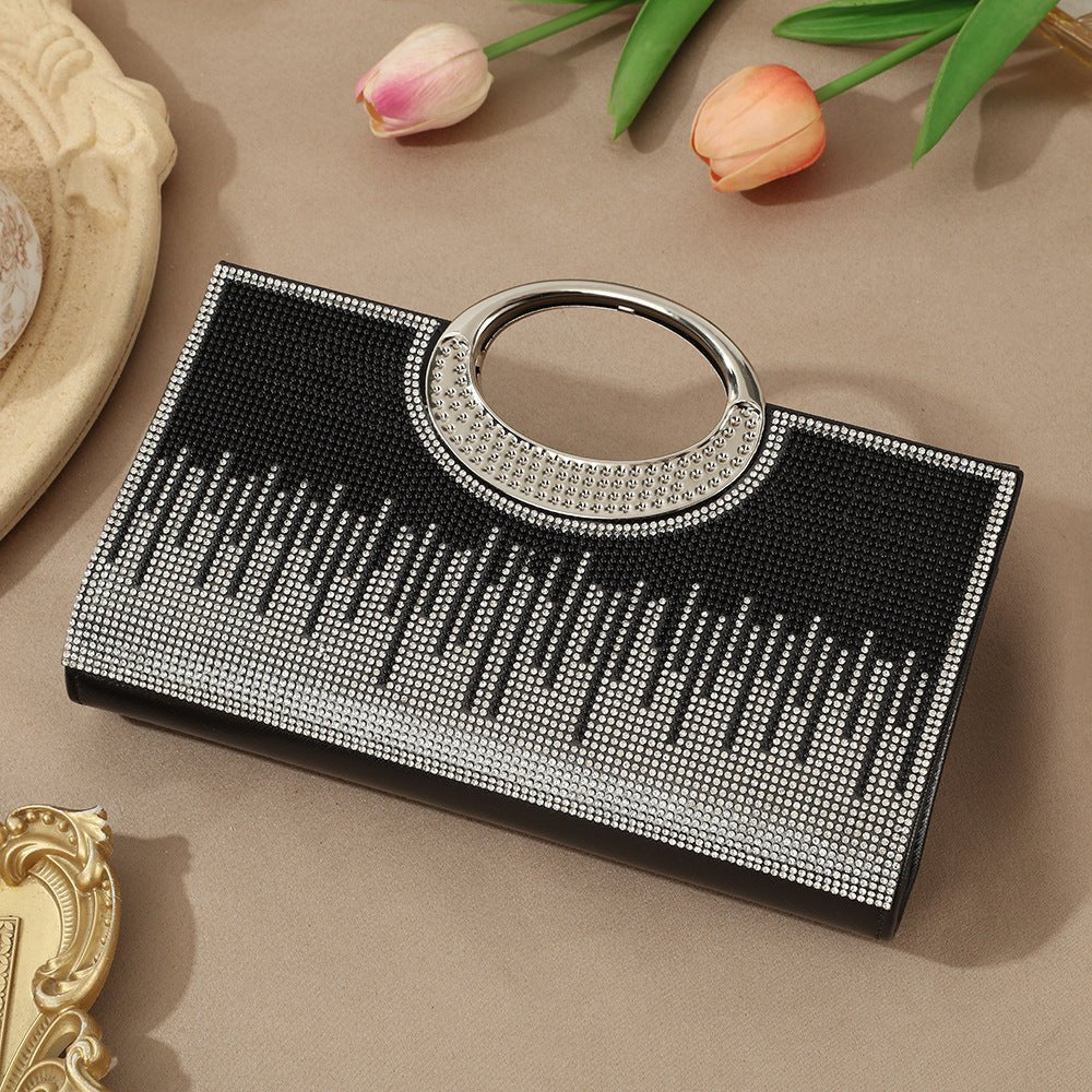 Vintage Large Circular Handle Rhinestone Sparkly Clutch Bag(MAC430) - Image 19