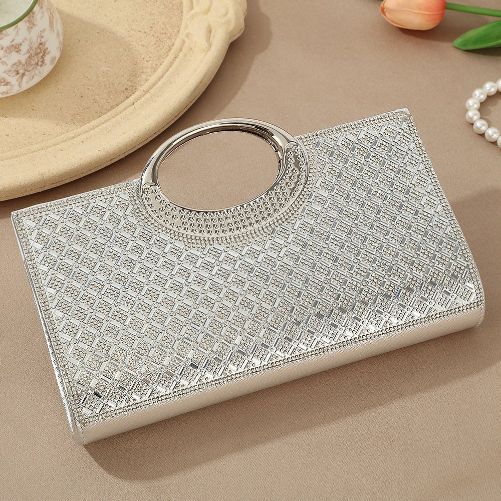 Vintage Large Circular Handle Rhinestone Sparkly Clutch Bag(MAC430) - Image 26
