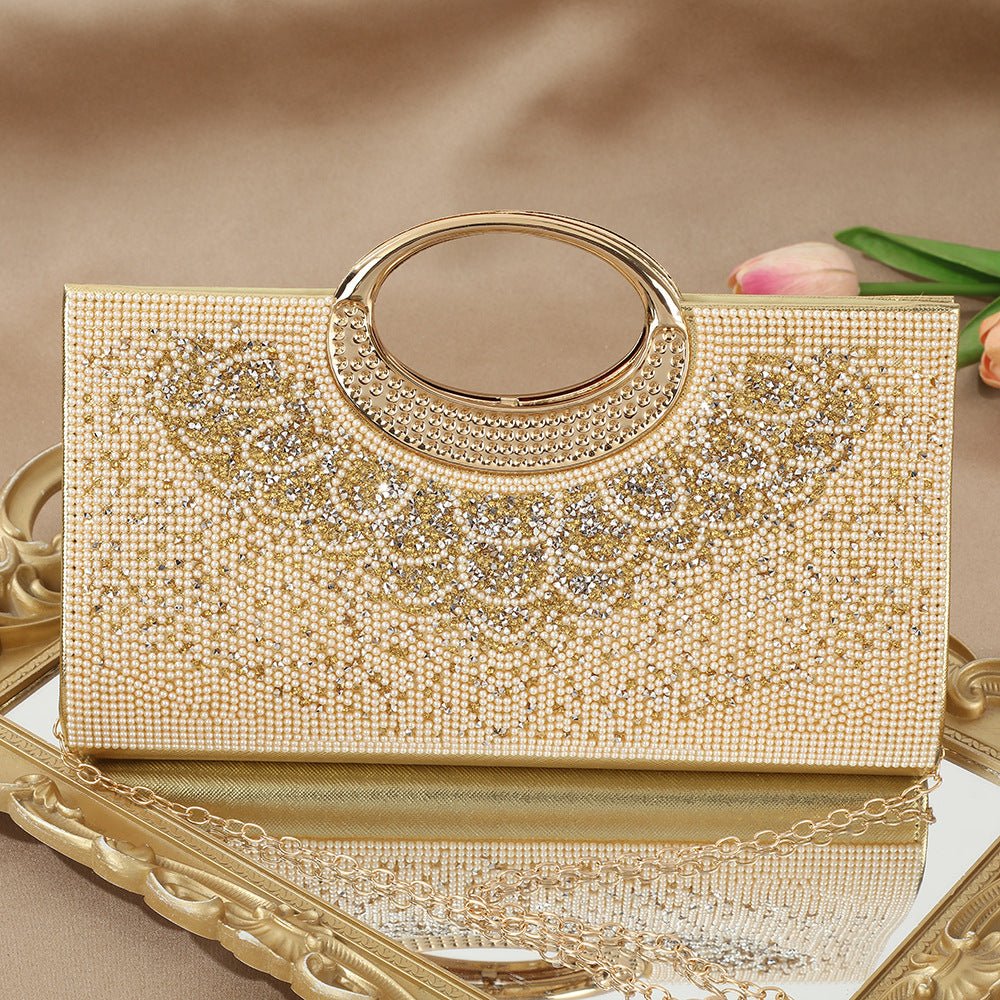 Vintage Large Circular Handle Rhinestone Sparkly Clutch Bag(MAC430) - Image 28