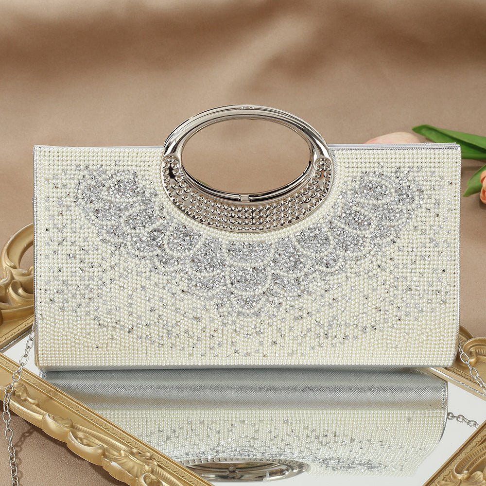 Vintage Large Circular Handle Rhinestone Sparkly Clutch Bag(MAC430) - Image 29