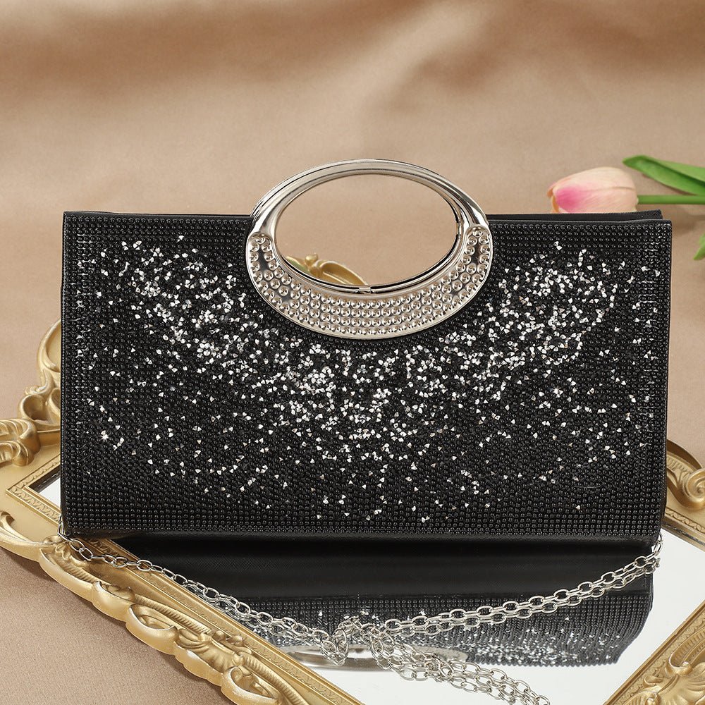 Vintage Large Circular Handle Rhinestone Sparkly Clutch Bag(MAC430) - Image 30