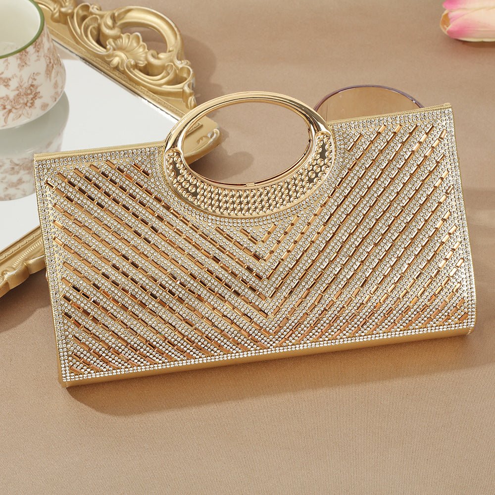Vintage Large Circular Handle Rhinestone Sparkly Clutch Bag(MAC430) - Image 31