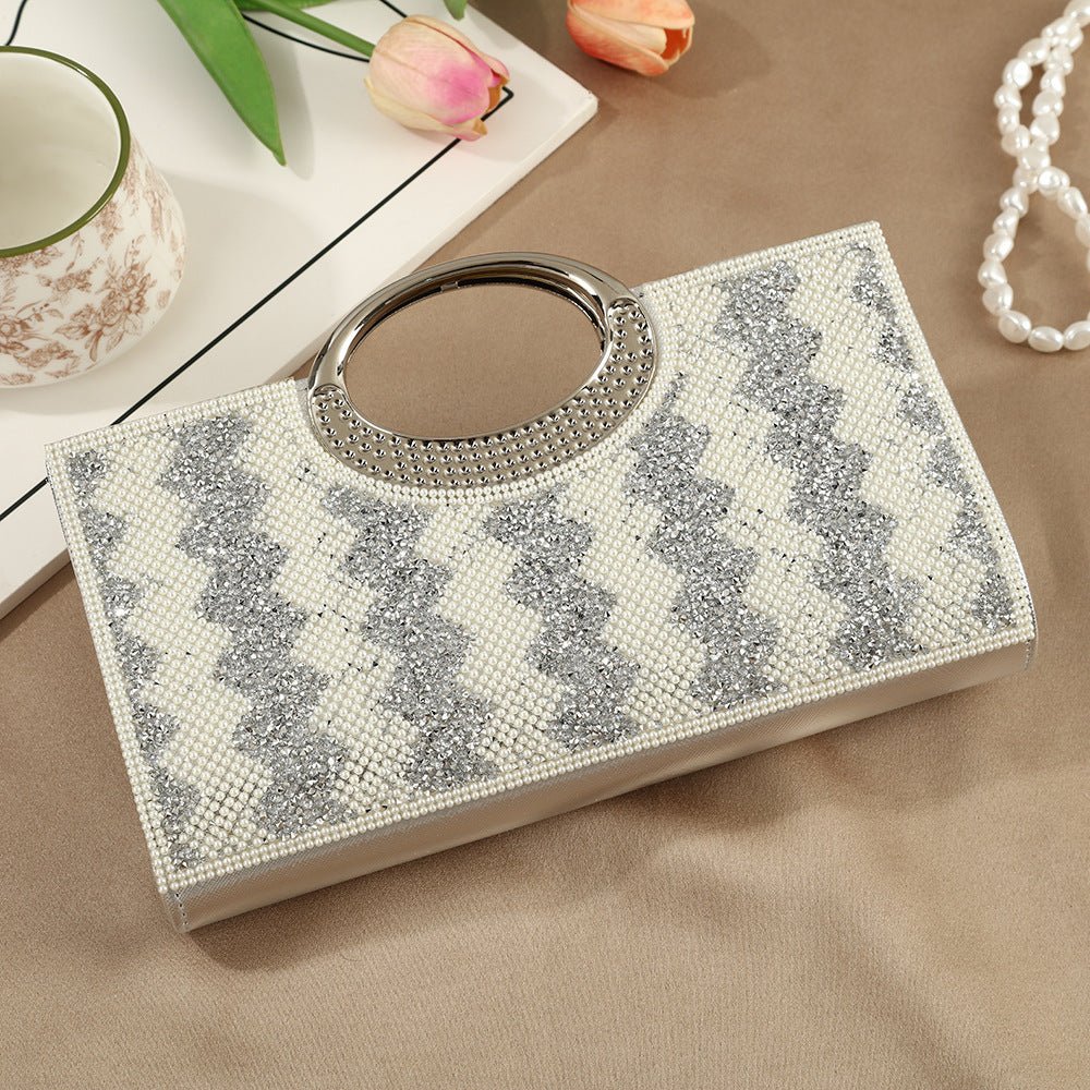 Vintage Large Circular Handle Rhinestone Sparkly Clutch Bag(MAC430) - Image 38