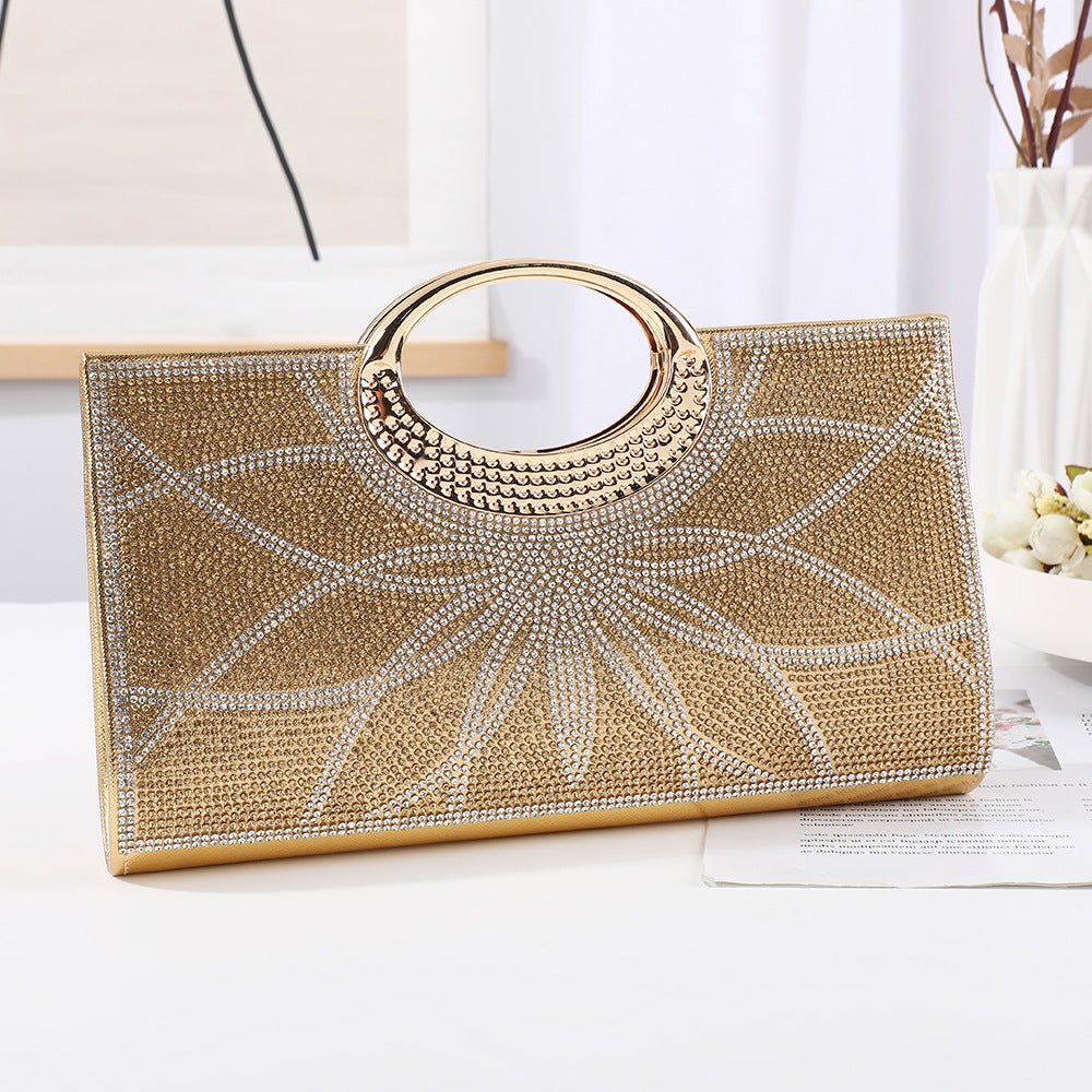 Vintage Large Circular Handle Rhinestone Sparkly Clutch Bag(MAC430) - Image 43