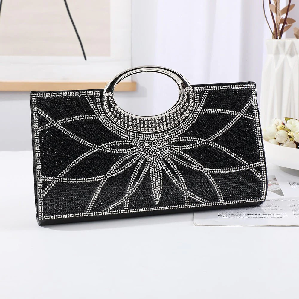 Vintage Large Circular Handle Rhinestone Sparkly Clutch Bag(MAC430) - Image 44