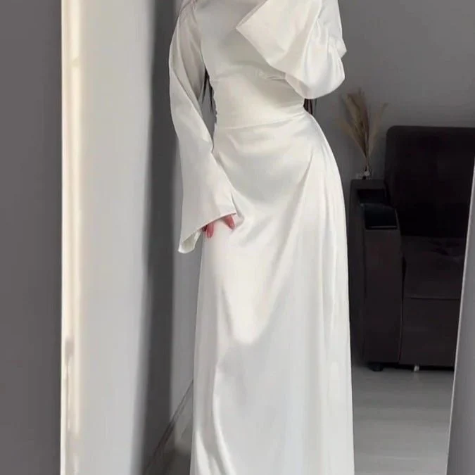 Waist Slim Abaya, Strappy Solid Color Abaya (MA106) - Image 16