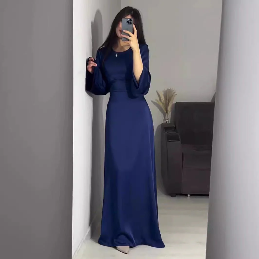 Waist Slim Abaya, Strappy Solid Color Abaya (MA106) - Image 4