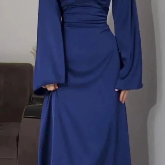 Waist Slim Abaya, Strappy Solid Color Abaya (MA106) - Image 6