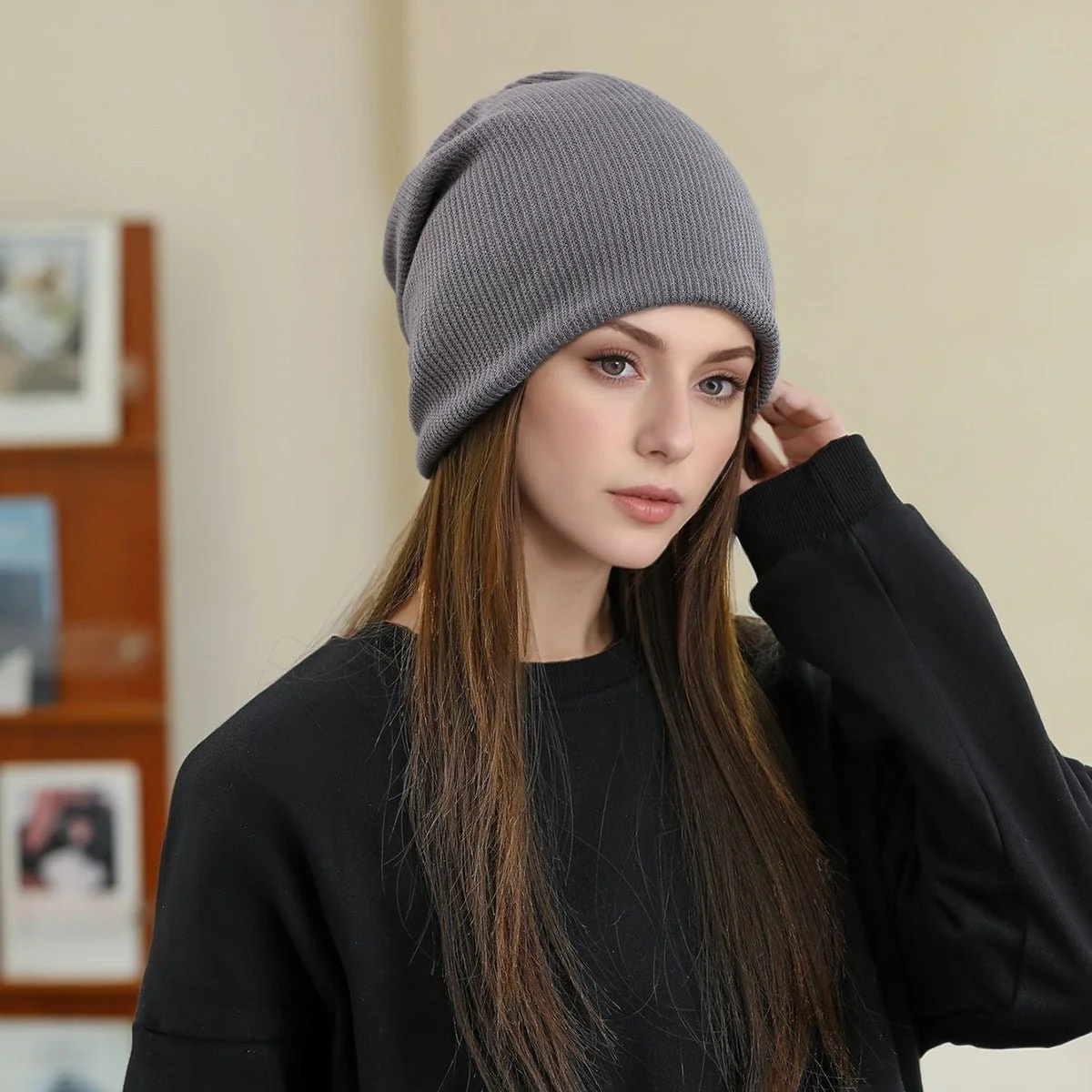Warm Knit Beanie with Looped Scarf Set (MAC299) - Image 3