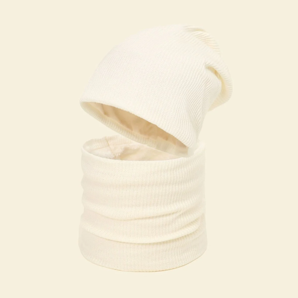 Warm Knit Beanie with Looped Scarf Set (MAC299) - Image 8