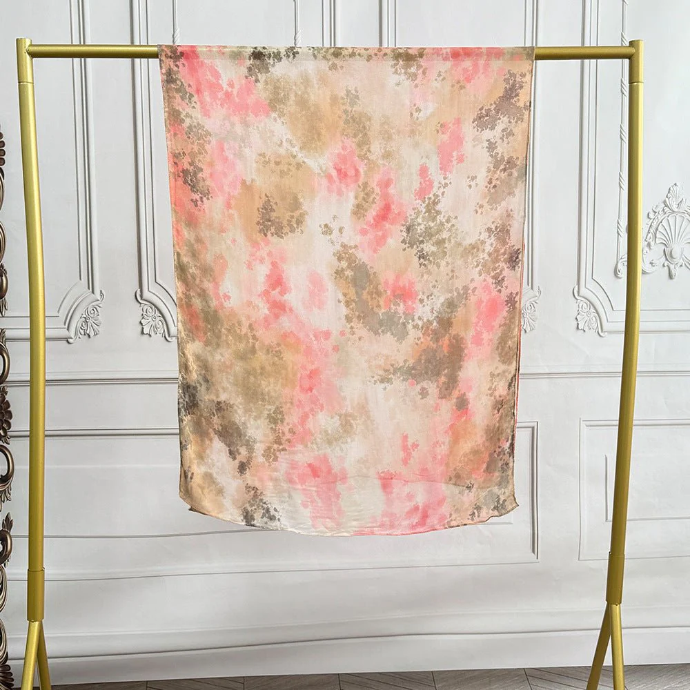 Watercolor Artistic Modal Hijab with Painted Floral Motifs (MH144) - Image 25