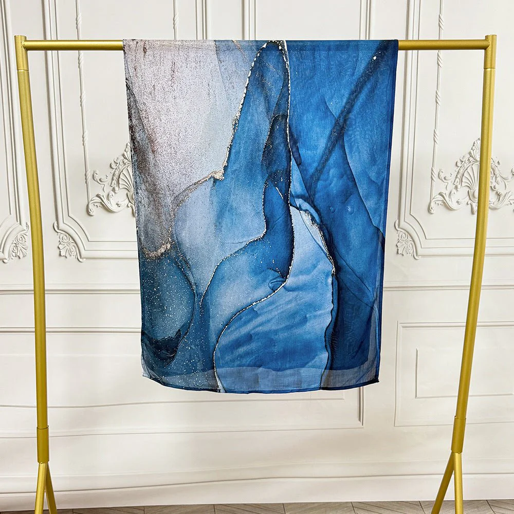 Watercolor Artistic Modal Hijab with Painted Floral Motifs (MH144) - Image 34