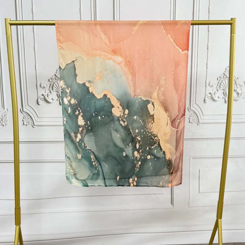 Watercolor Artistic Modal Hijab with Painted Floral Motifs (MH144) - Image 41