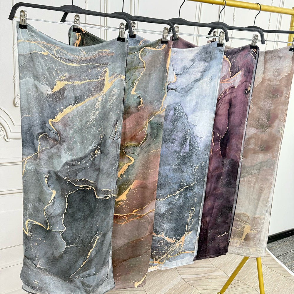 Watercolor Artistic Modal Hijab with Painted Floral Motifs (MH144) - Image 5