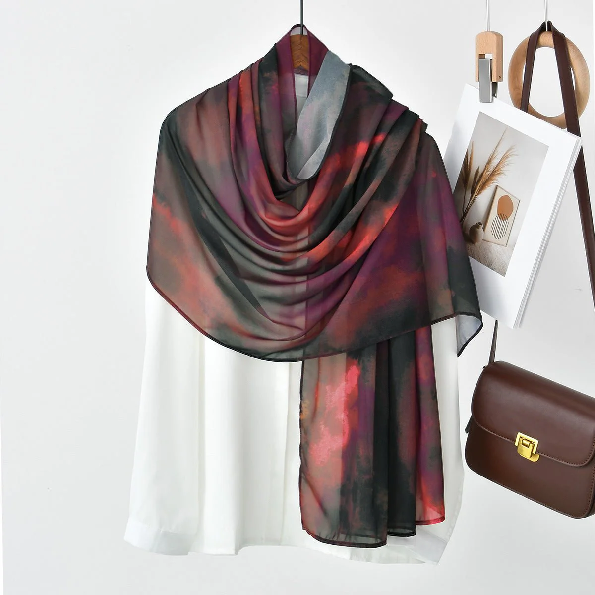 Watercolor Artistry Ethereal Print Hijab (MH176) - Image 6
